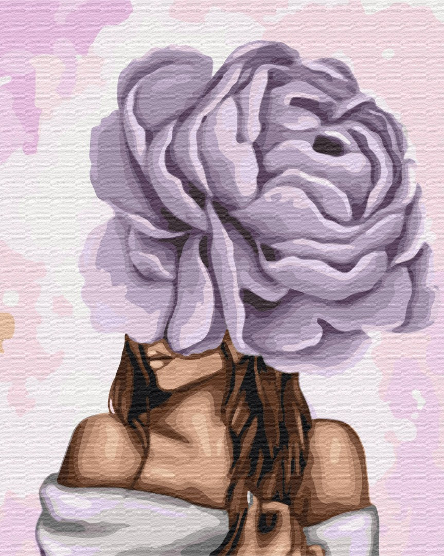 

Картина по номерам - Дама с фиолетовым пионом BrushMe 40*50см. (BS37546)