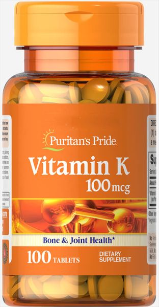 

Витамин К2 Puritan's Pride Vitamin K 100 mcg 100 таблеток