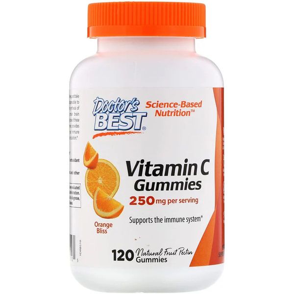 

Витамин С Doctor's Best Vitamin C 250 mg 120 желейных конфет апельсин