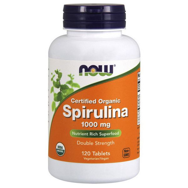 

Спирулина Now Foods Spirulina 1000 mg certified organic (120 таб) нау фудс