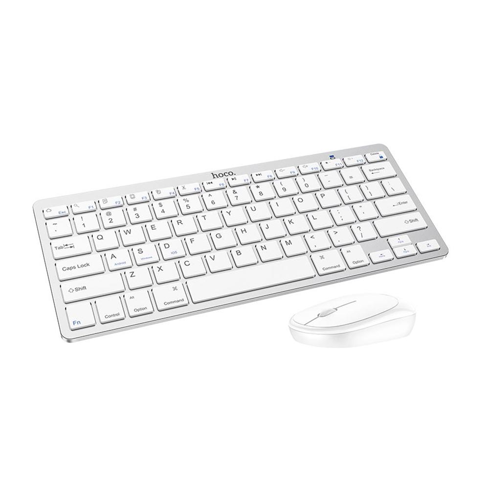 

Беспроводная Bluetooth клавиатура + мышь Hoco DI05, White