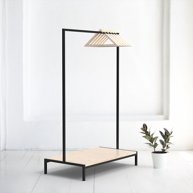 

Напольная стойка вешалка для одежды М4 Дуб Молочный L 50х140х180 см (00025-4)