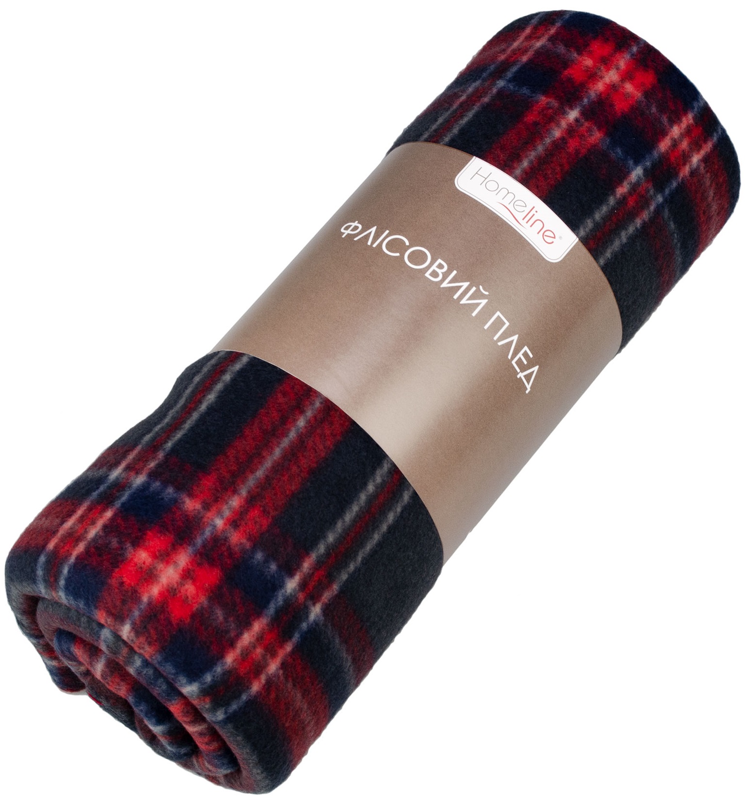 

Плед флисовый Home Line Полар Клетка 220х160 см Красно-серый