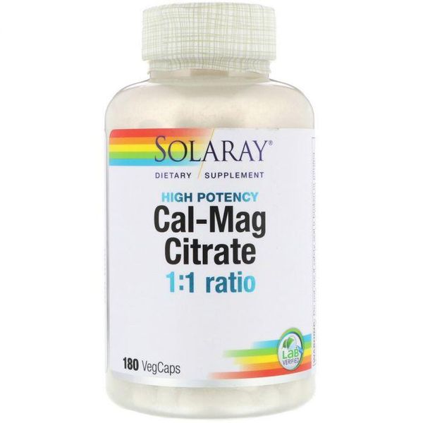 

Кальций И Магний Solaray Cal-Mag Citrate 180 капсул