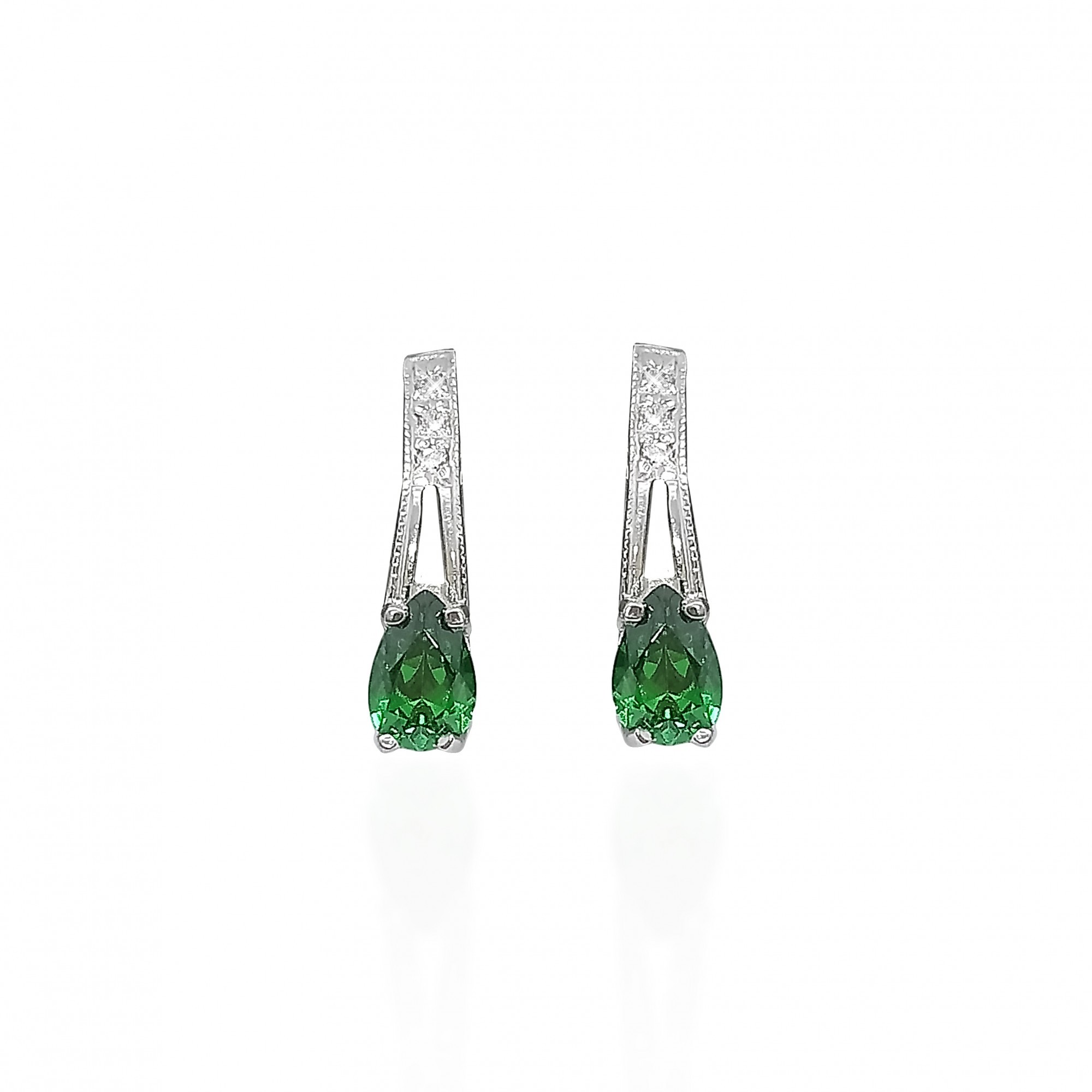 

Серьги из серебра с изумрудами 25190з