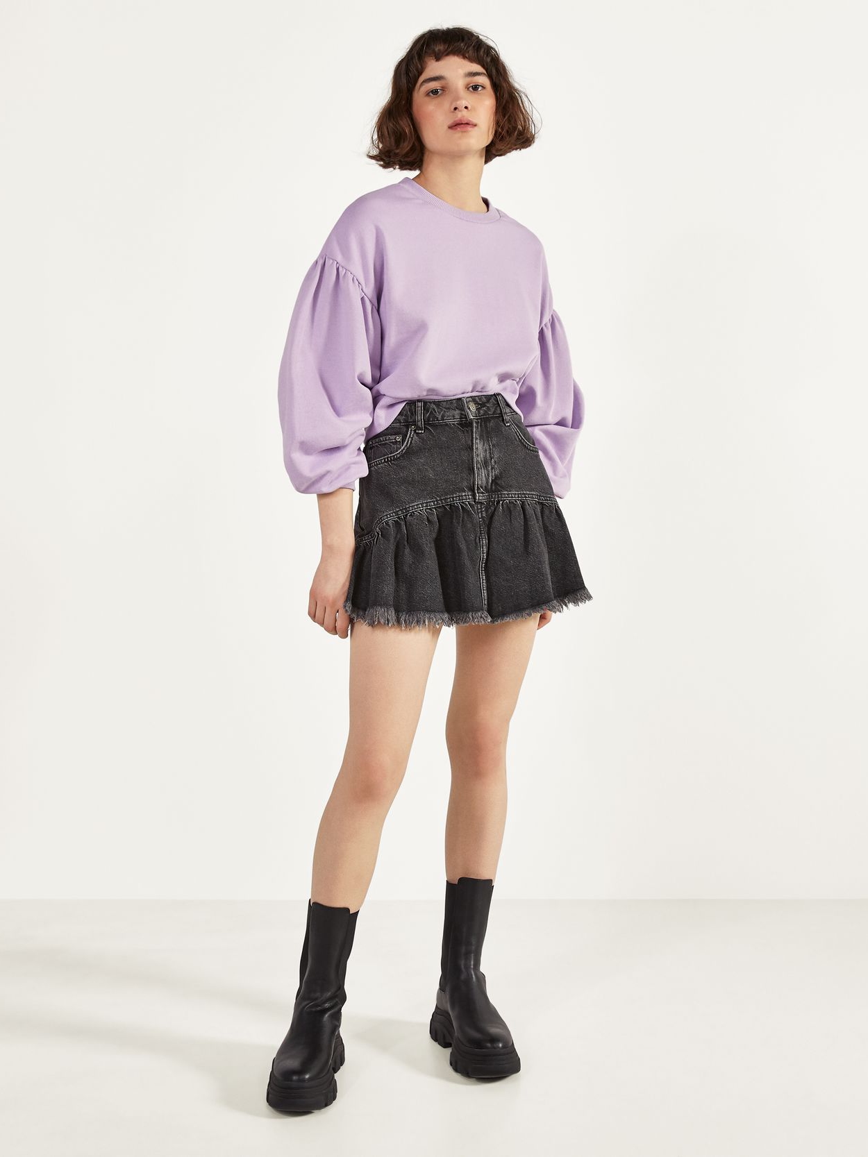 

Юбка джинсовая Bershka 0645/969/818 36 Серая