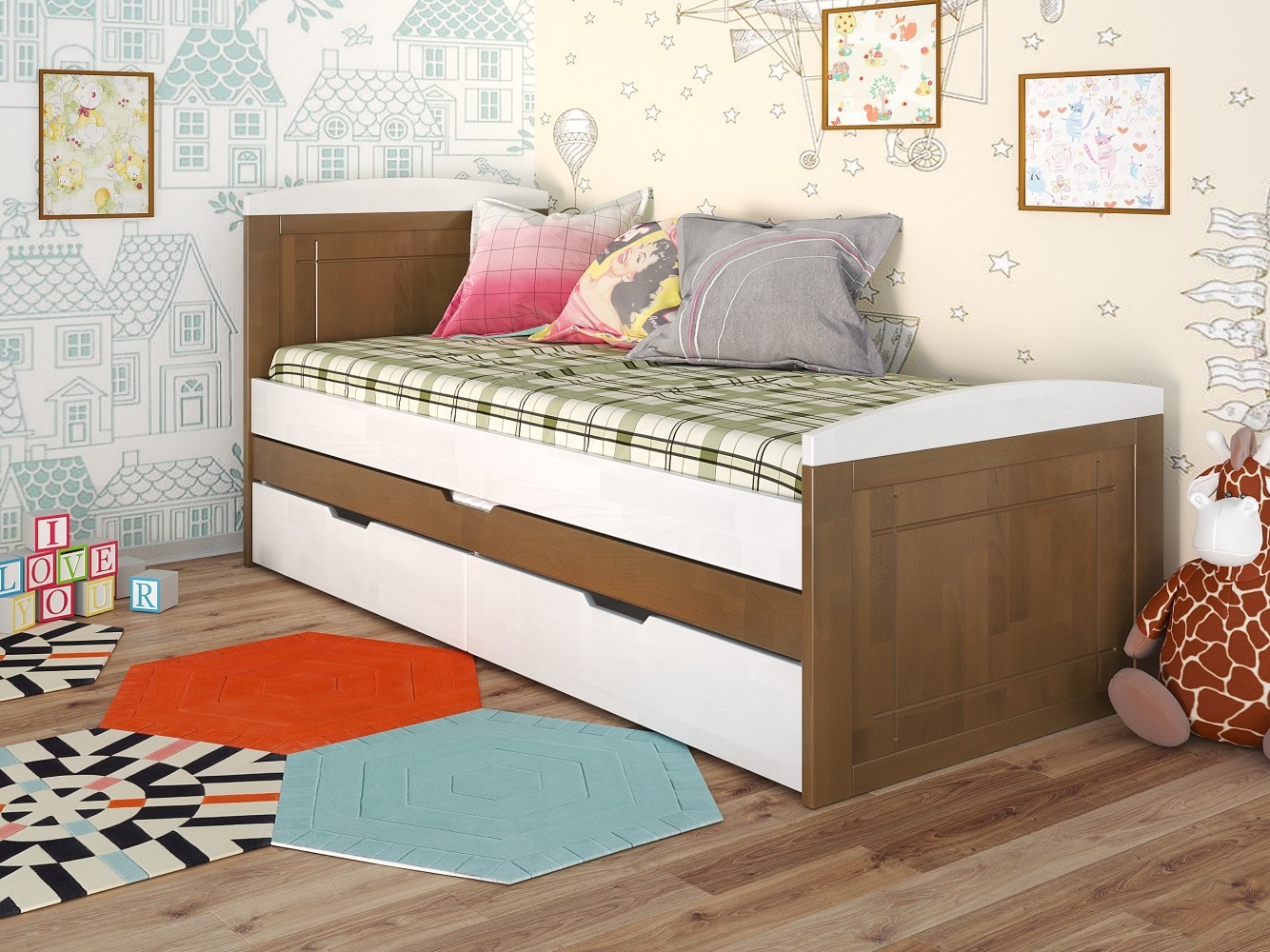 

Детская кровать Компакт (Arbor Drev) Орех 90х200 см 71148_23