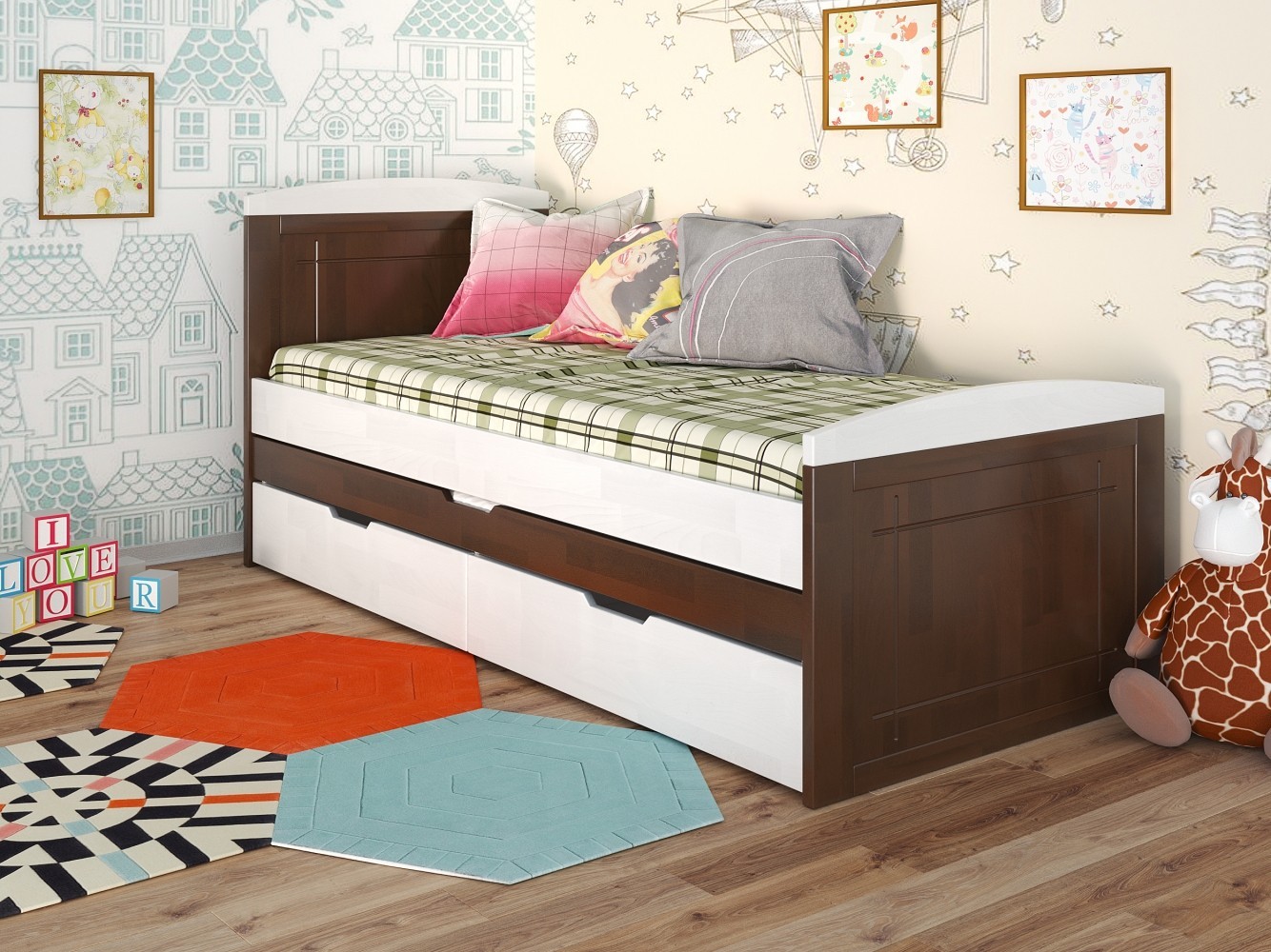 

Детская кровать Компакт (Arbor Drev) Темный орех 80х190 см 71148_18