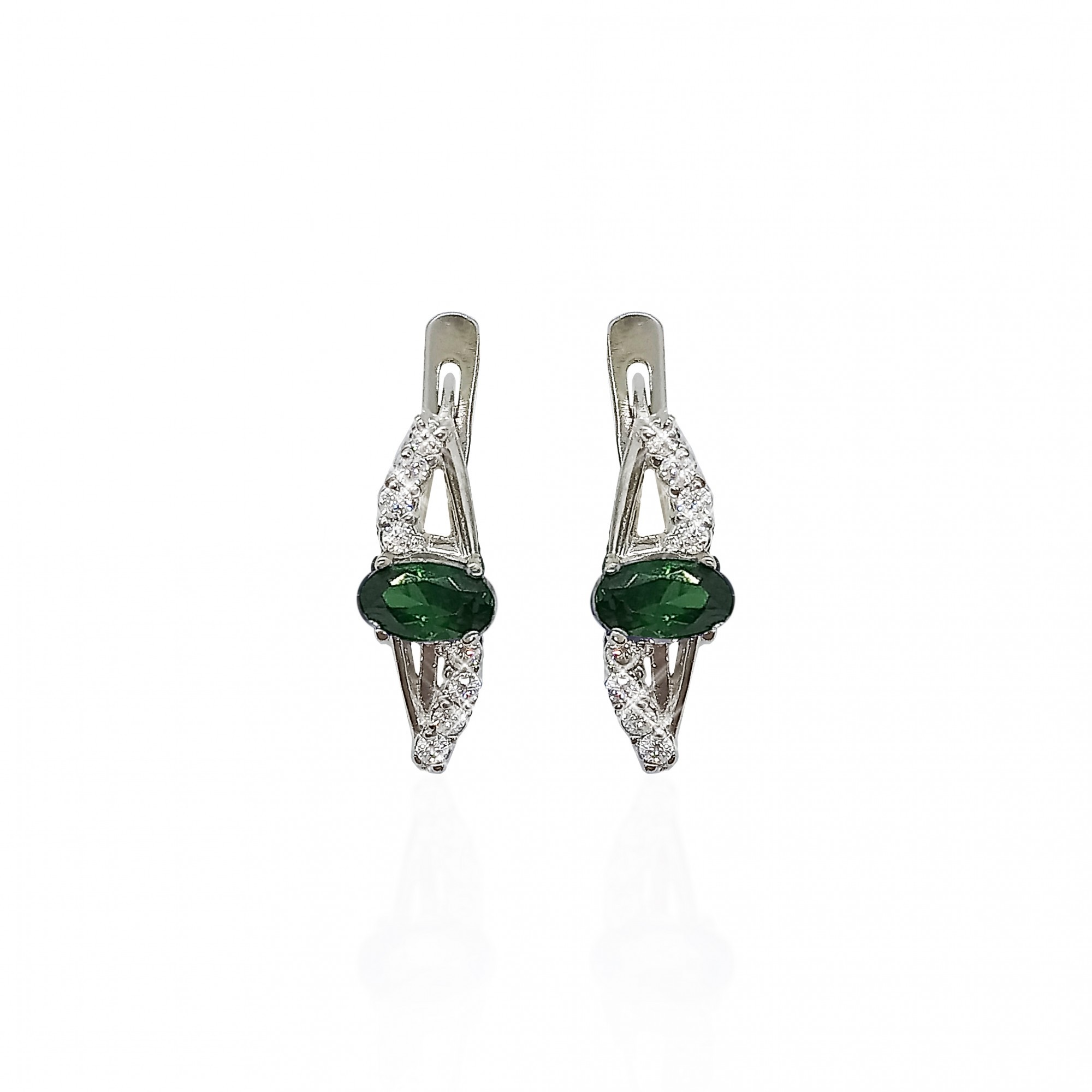 

Серьги из серебра с изумрудами 40870з