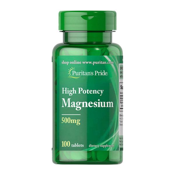 

Магний Puritan's Pride High Potency Magnesium 500 mg 100 таблеток