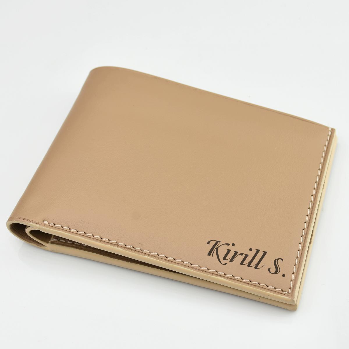 

Кожаное мужское портмоне бежевого цвета Morison Atelier `Samy` размер 11/8,5 cм