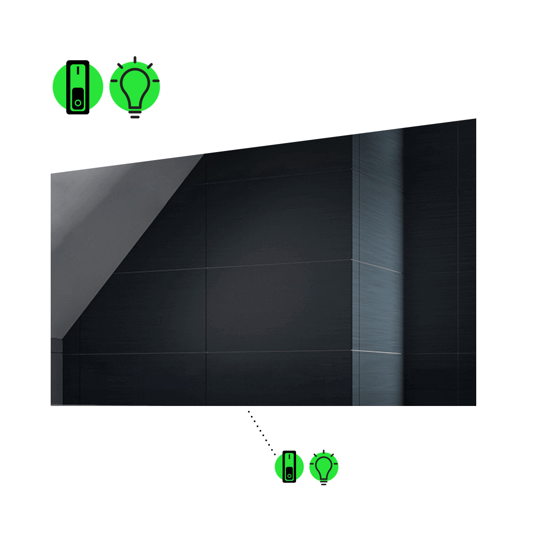 

LED-зеркало 100x90см, с механическим включателем, модель Lucia