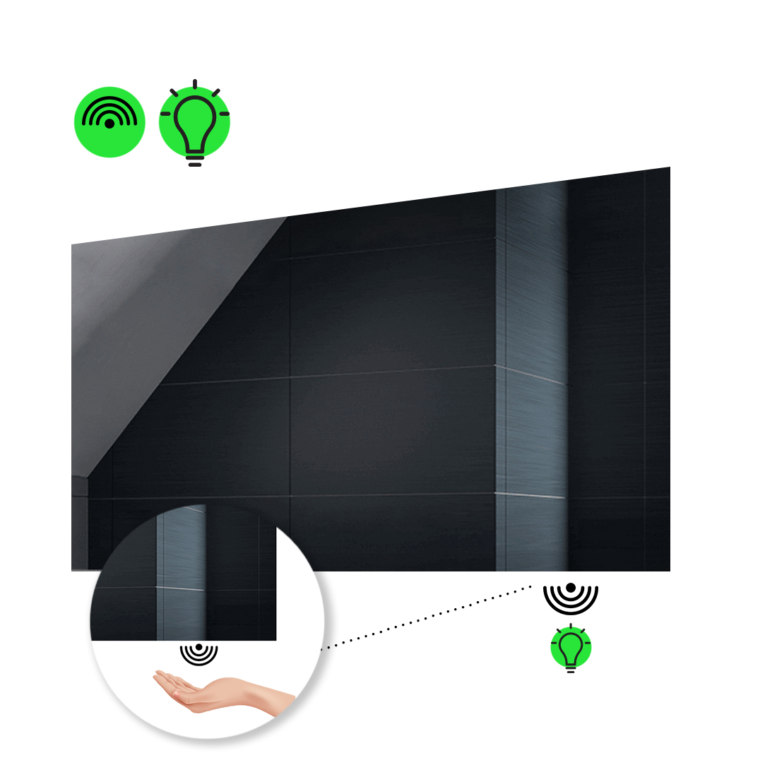 

LED-зеркало 80x60см, с ИК включателем, модель Lucia