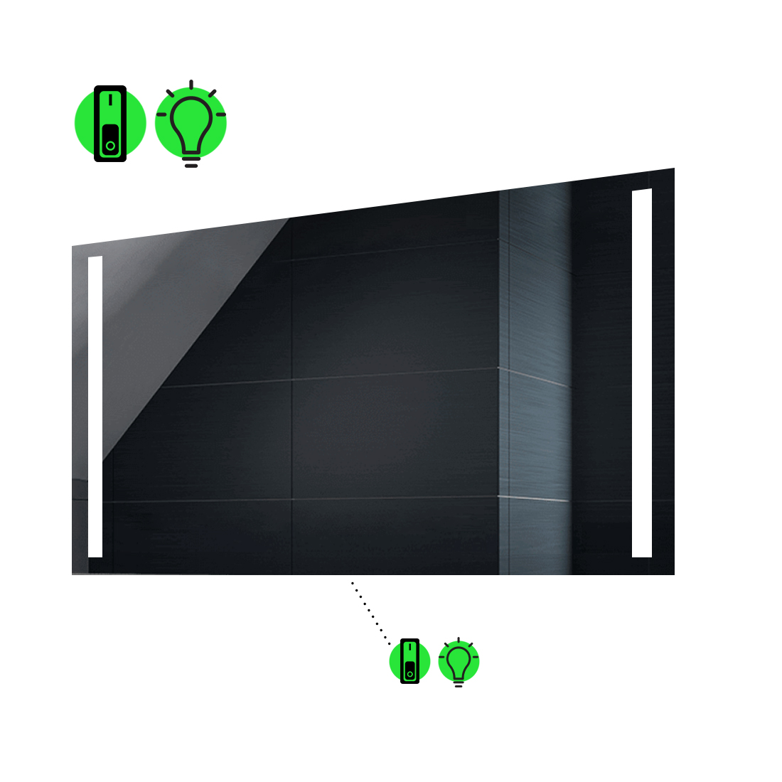 

LED-зеркало 90x70см, с механическим включателем, модель Adelita