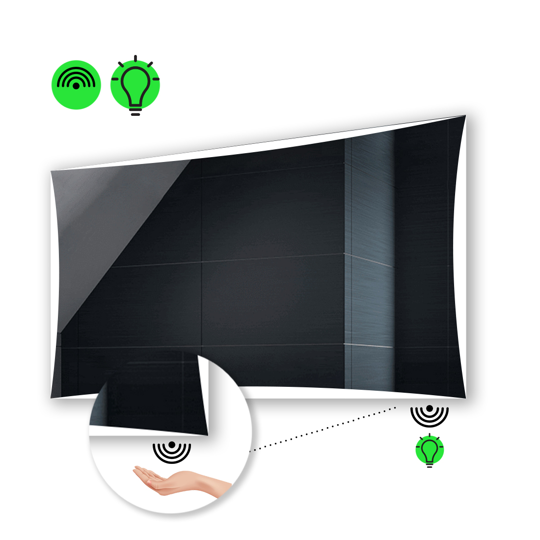 

LED-зеркало 80x60см, с ИК включателем, модель Amado