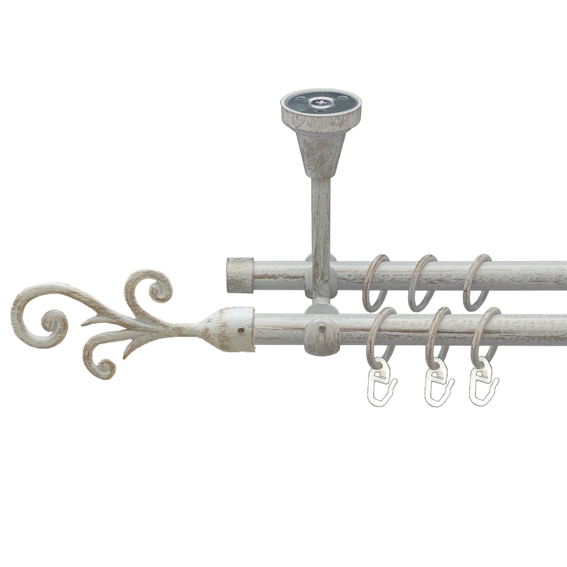 

Карниз Orvit Фала металевий дворядний відкритий до стелі гладка труба кільце металеве Біле Золото 16\16 мм 240 см (00-00015924)