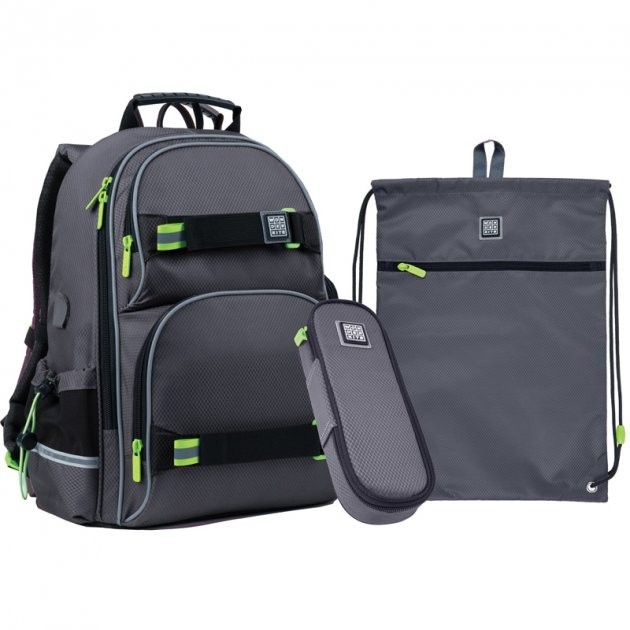 

Набор Wonder рюкзак + пенал + сумка для обуви WK 702 серый