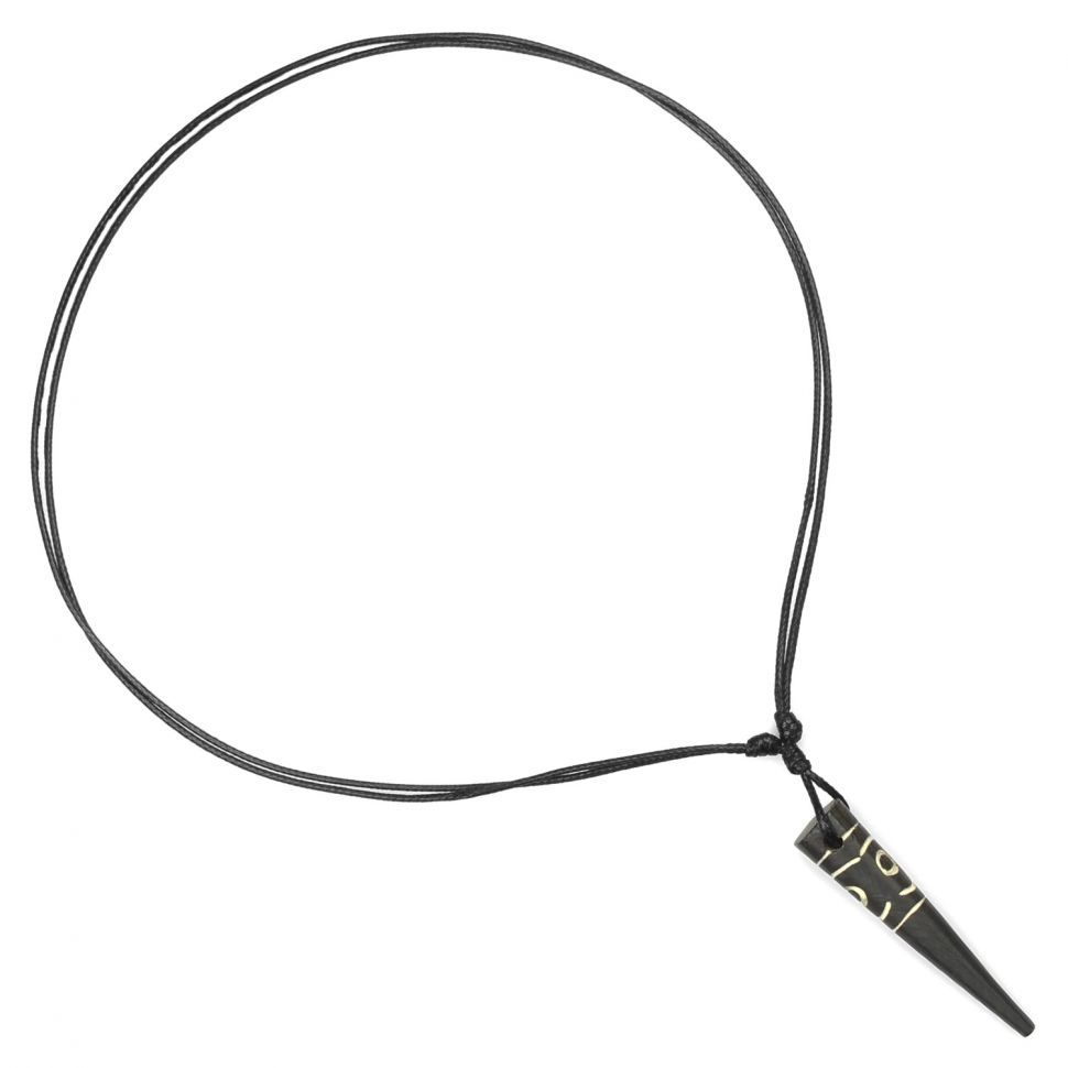 

Мужской кулон в форме клыка из кости яка Everiot Select LNS-2263 на вощеном шнурке
