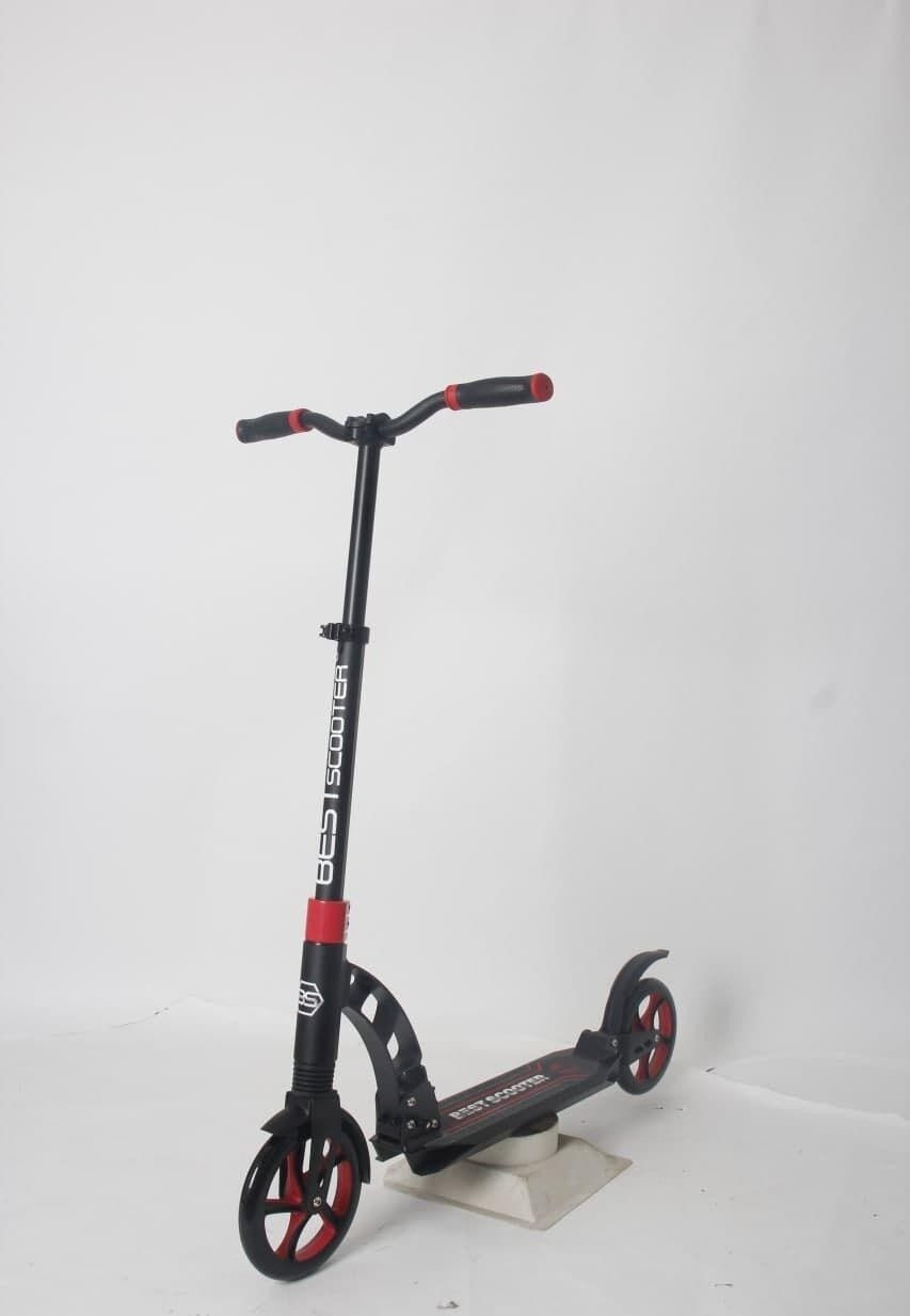 

Самокат двухколесный Best Scooter колеса PU, d переднего колеса 200мм, d заднего колеса 200мм черно красный