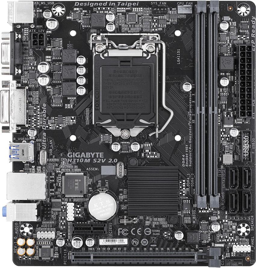 

Материнская плата Gigabyte H310M S2V 2.0 (s1151v2, Intel H310, PCI-Ex16)
