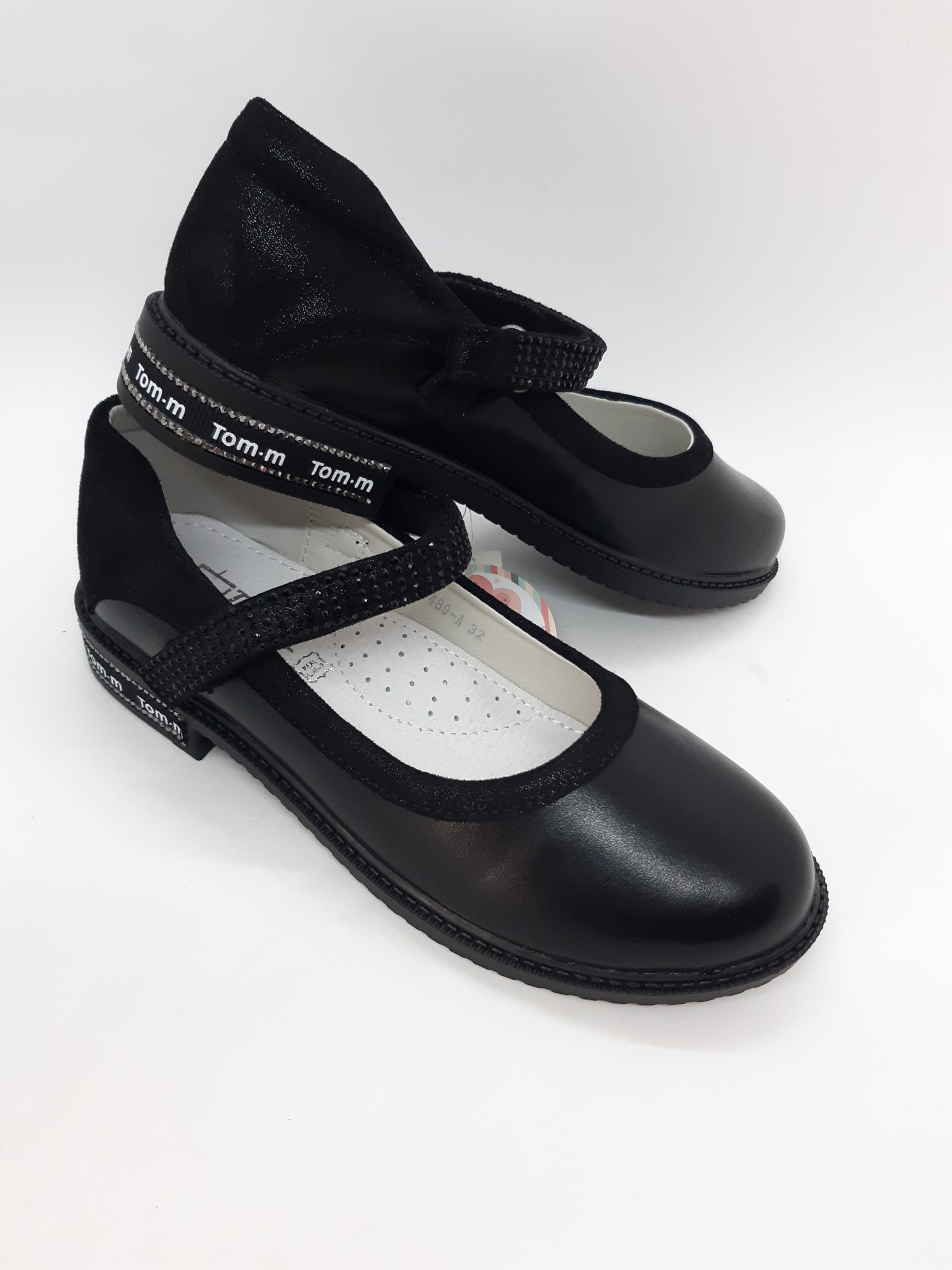 

Туфли на девочку Tom.m черные с камнями на ремешке TFD-0028 37 р 25 см