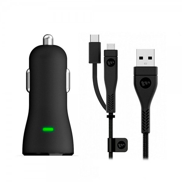 

Автозарядка Mophie Single USB Car Charger Black с кабелем Switch-Tip