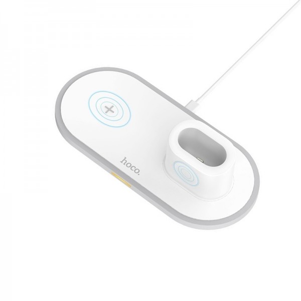

Беспроводное зарядное устройство HOCO CW21 3 в 1 White 10W