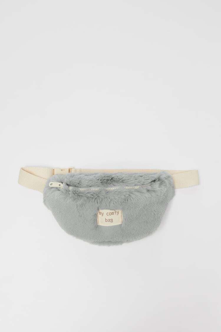 

Сумка напоясна з штучного хутра Zara 74ЕD Блакитно-сіра (P-6910806231029)