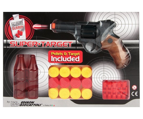 

Пистолет EDISON Supertarget 19см 6-зарядный с мишенями и пульками (480/21)