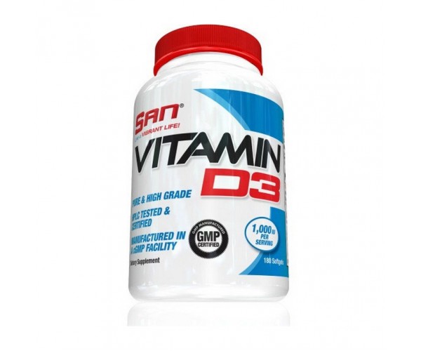 

Витамин д3 SAN Vitamin D3 1000 IU 180 капсул (599208)
