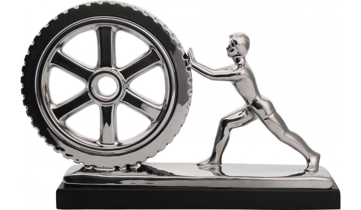 

Декоративная статуэтка Kayoom Man&Wheel Silver