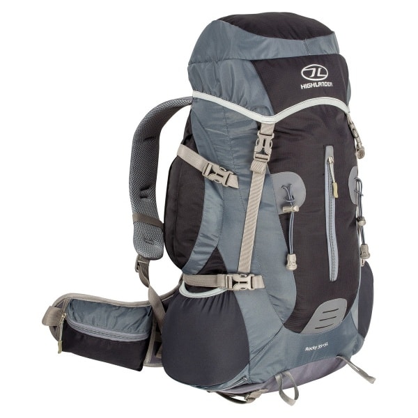 

Рюкзак туристический Highlander Rocky 35+5 Black/Grey (924249) (5034358039677)