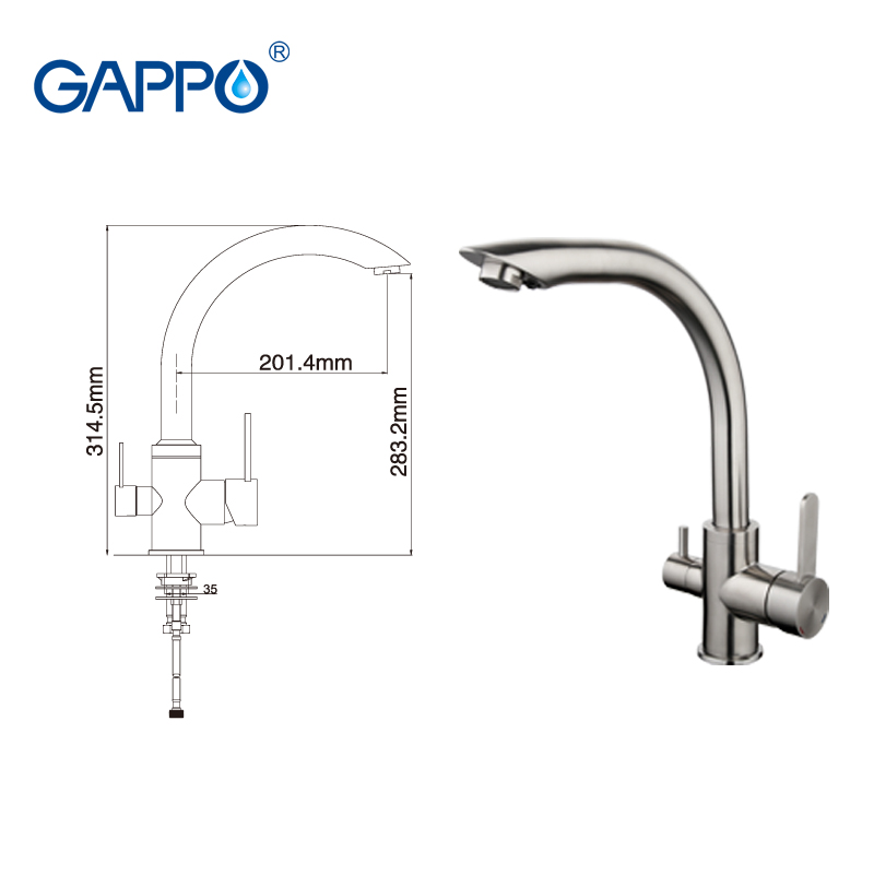 

Смеситель для кухни Gappo G4399 на две воды