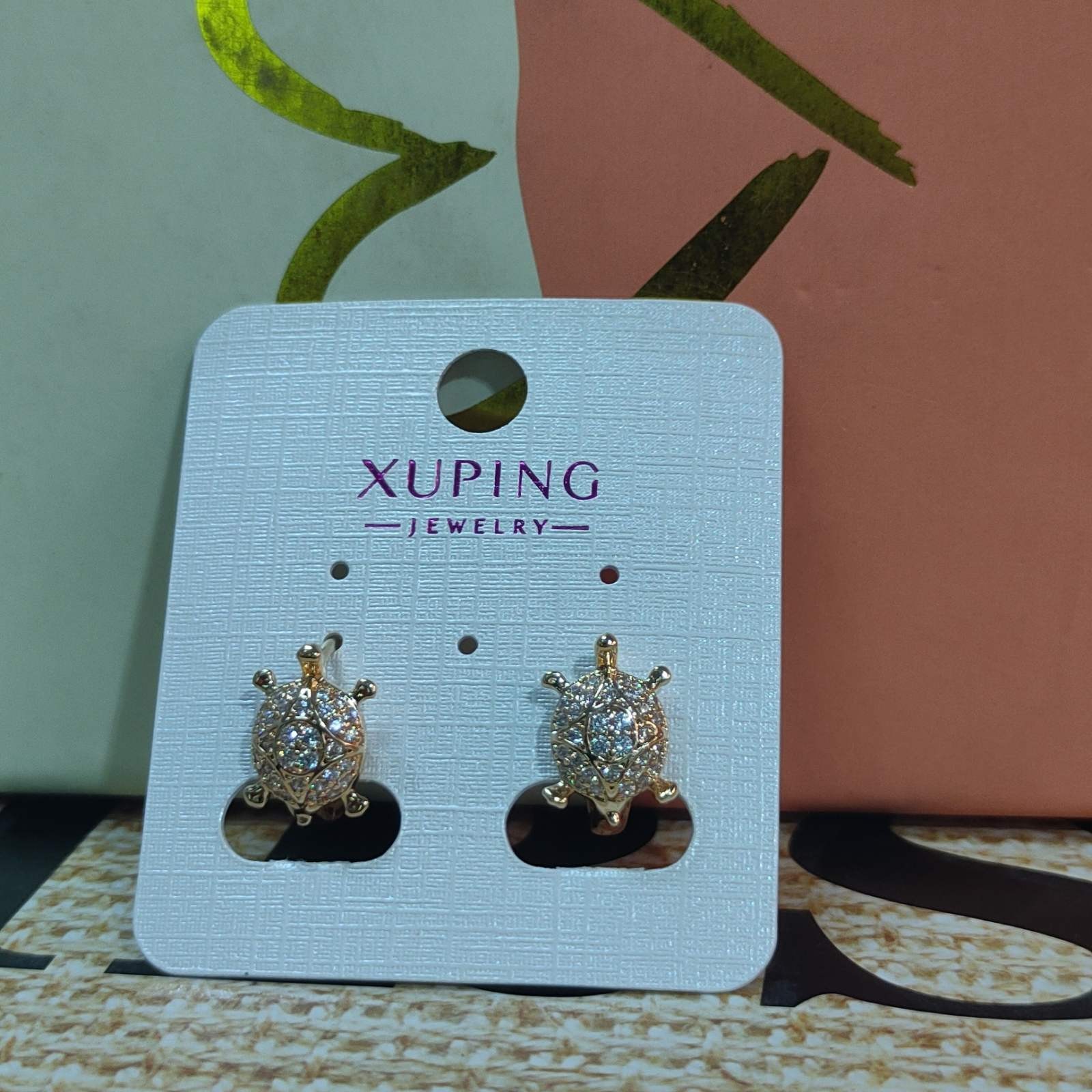 

Серьги Черепашки с цирконием Xuping позолота 99756