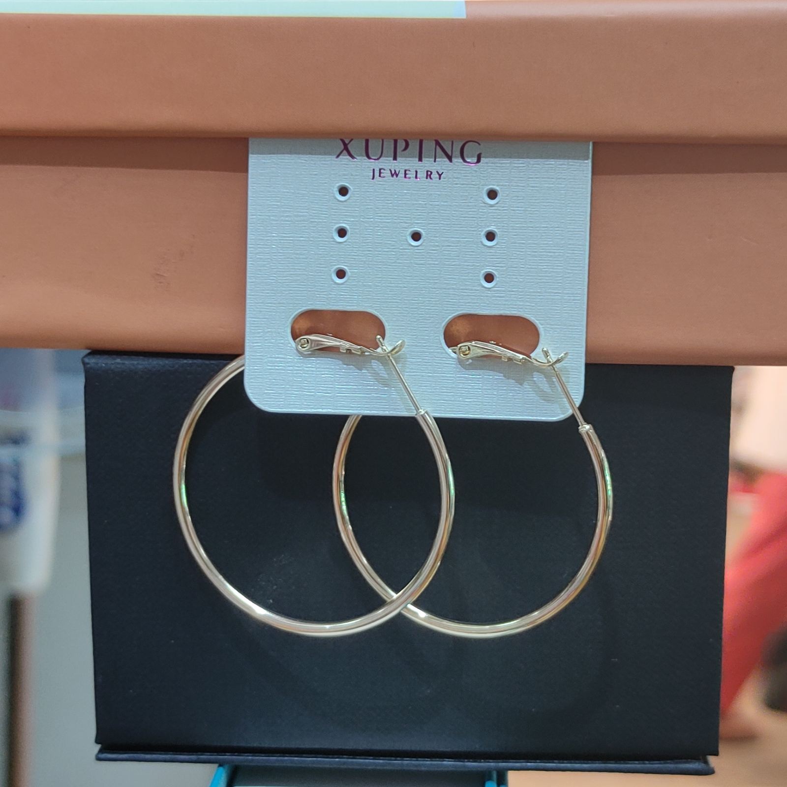 

Серьги Xuping Кольца диаметр 3 см позолота 99817
