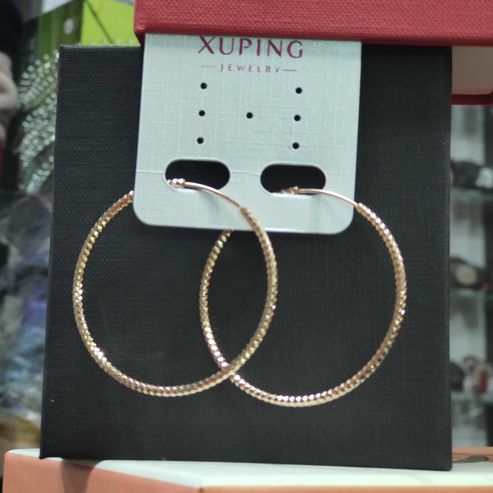 

Серьги Xuping Кольца диаметр 2 см позолота 99825