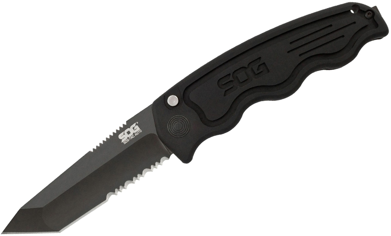 

Нож SOG TAC Automatic Black TiNi/Partically Serrated ST-04