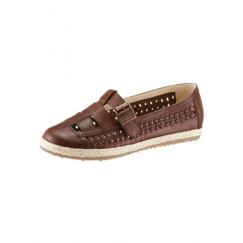 Акція на Сліпони Eddie Bauer Womens Braided Leather Slippers BROWN 38 Коричневий від Rozetka