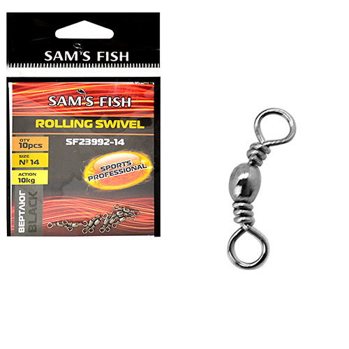 

Вертлюг никель Black №6 10шт/наб Sams Fish SF23992-6 27 кг