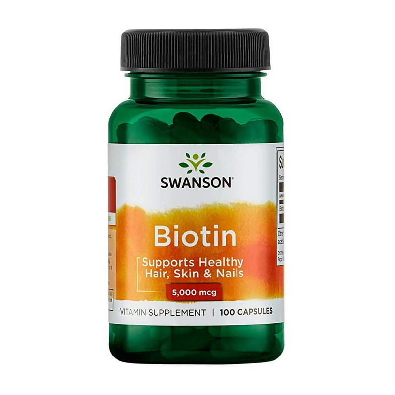 

Биотин (Витамин Б7) Свансон / Swanson Biotin 5,000 mcg (100 caps)