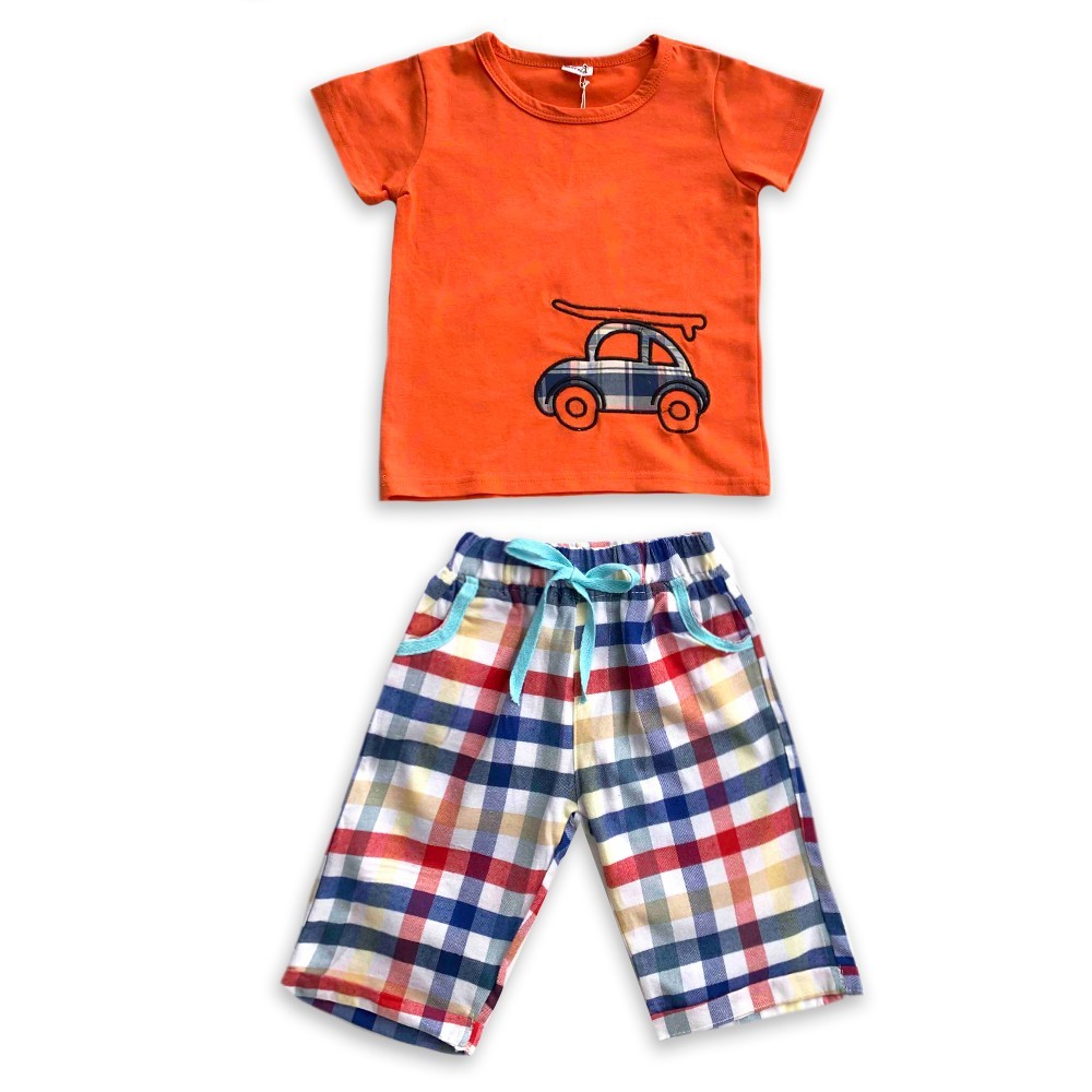 

Комплект (футболка + шорты) Kids для мальчиков с принтом Машинка 92 Разноцветный (786)