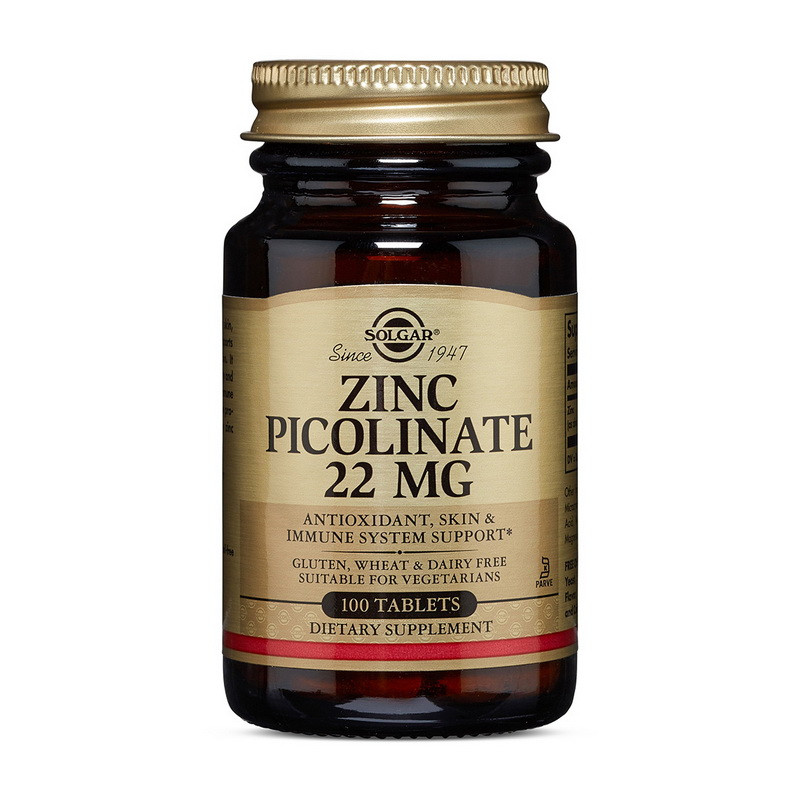 

Цинк пиколинат Солгар / Solgar Zinc Picolinate 22 mg (100 tab)