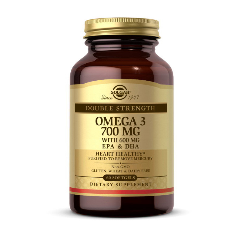 

Рыбий жир Омега 3 жирные кислоты Солгар / Solgar Omega 3 700 mg with 600 mg EPA & DHA (60 softgels)