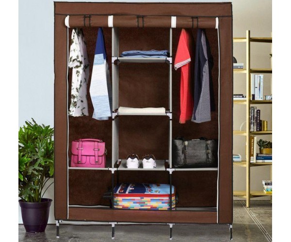 

Шкаф тканевый раскладной на три секции Storage Wardrobe 88130 Коричневый