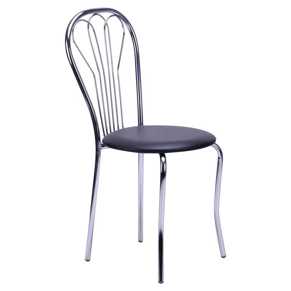 

Стул для кухни, кафе, бара Ванесса хром/кожзаменитель Винилискожа черный AMF