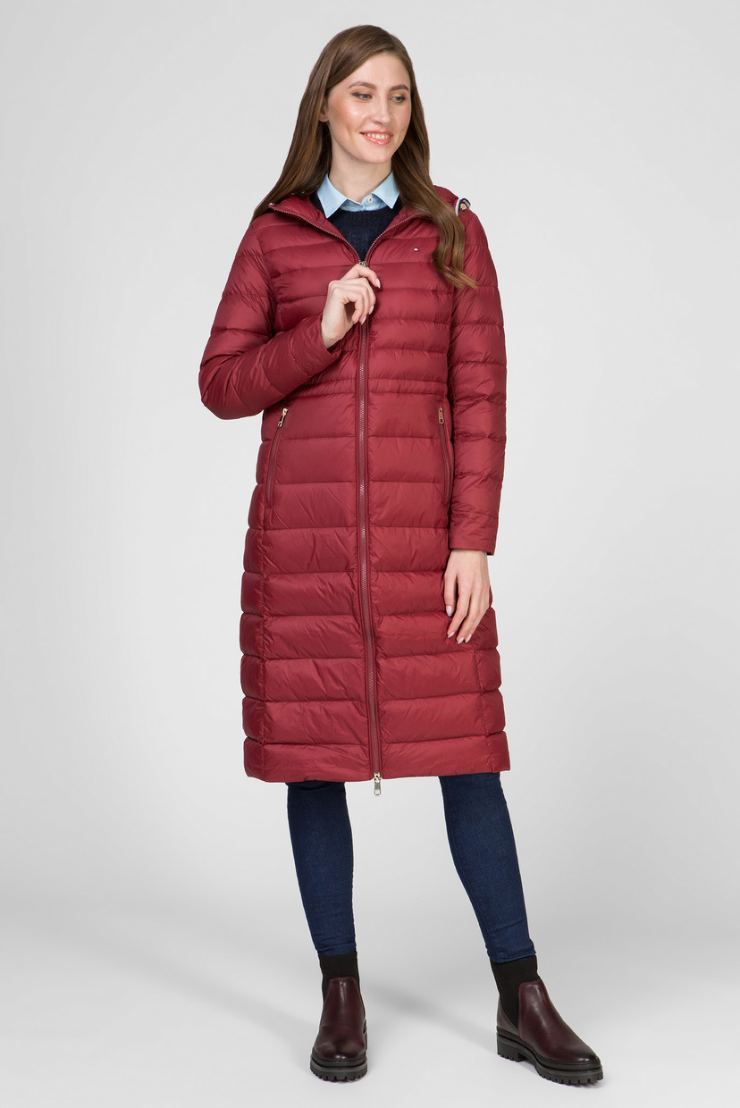 

Женский бордовый удлиненный пуховик TH ESSENTIAL LW DOWN Tommy Hilfiger XS WW0WW25736