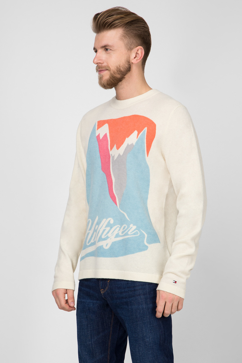 

Мужской белый шерстяной свитер Tommy Hilfiger XL MW0MW07866