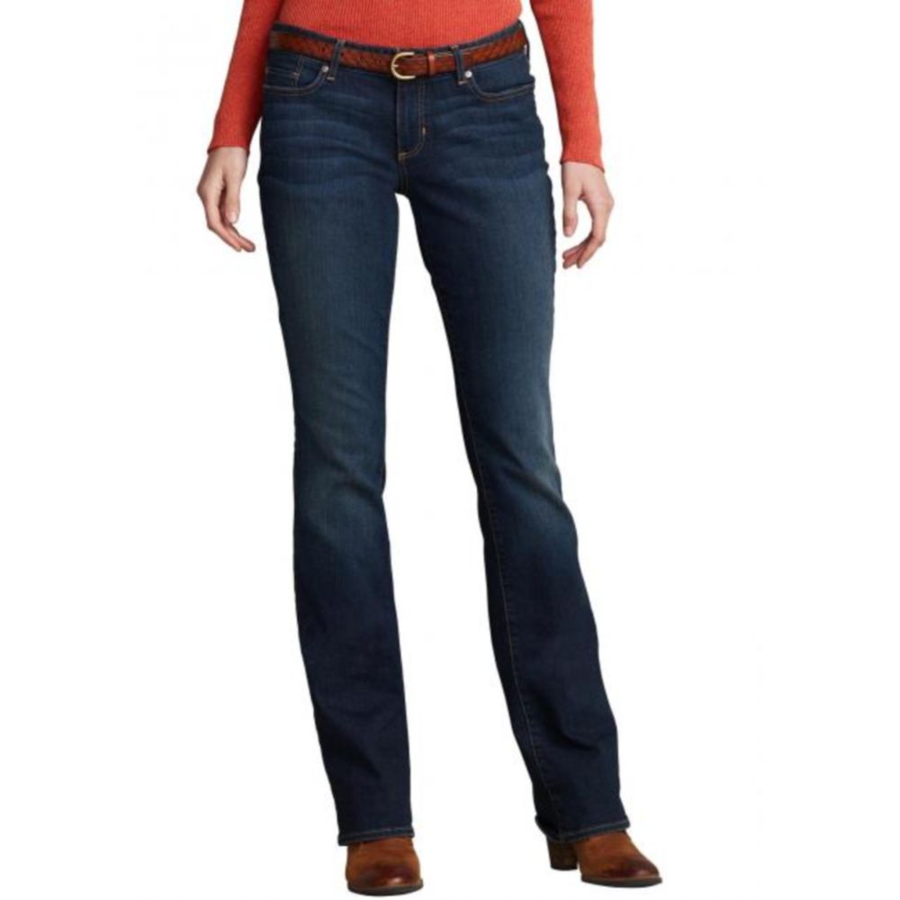 

Джинсы Eddie Bauer Womens Stayshape Jeans Bootcut Slightly Curvy BROOK 36 Темно-синий