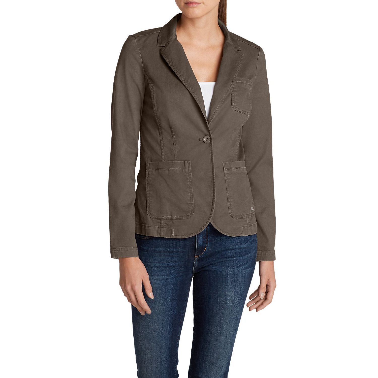 

Блейзер Eddie Bauer Womens Legend Wash Stretch Blazer MUSHROOM 40 Коричневый