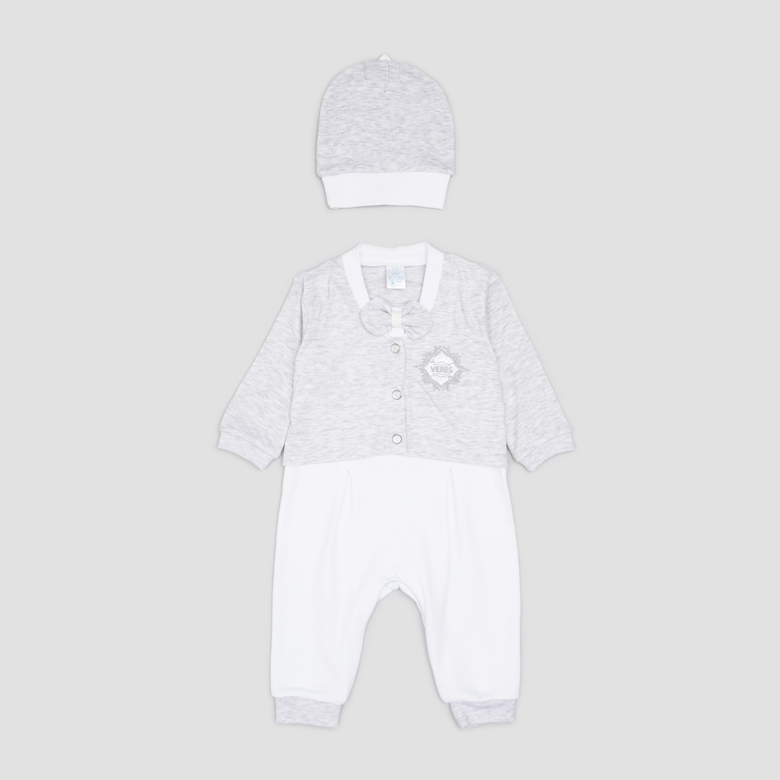 

Человечек + шапочка Baby Veres Cavalier grey 110-2.52-4 62 см Белый